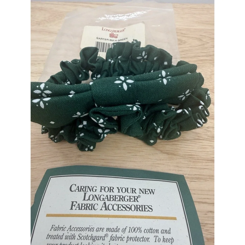 Longaberger Traditional Green Small Fabric Garter #AA